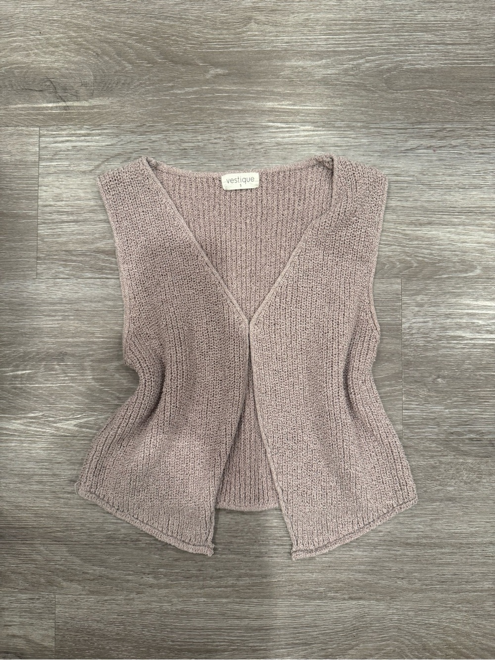 Vestique Blush Open Front Sweater Vest | Size Small